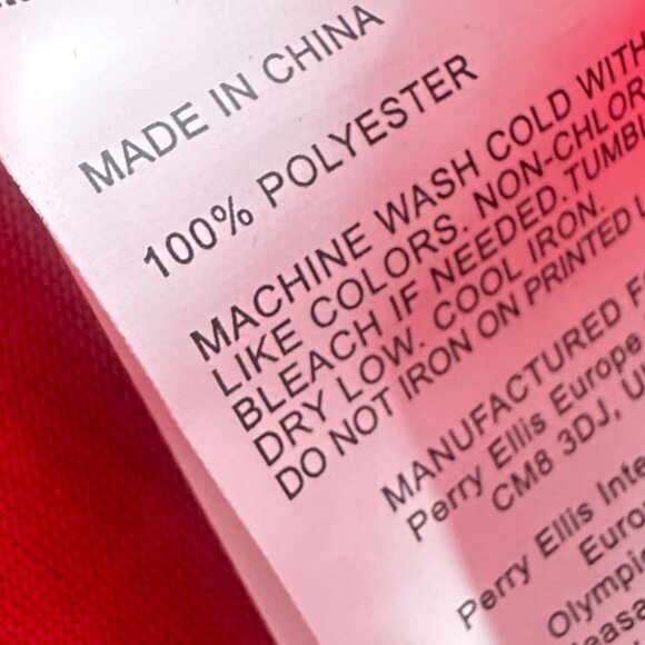 NEW! Perry Ellis Mens Henley PJ Shirt Long Sleeve Red Large Polyester $38 - Picture 10 of 11